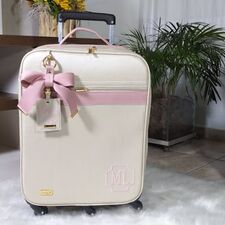 Mala Maternidade Bege e Rosê Estilosa